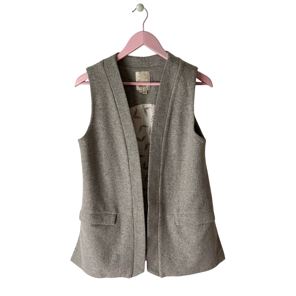 Elevenses Anthropologie Wool Blend Vest Size Small